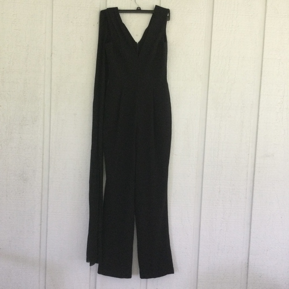 Dress Of Population Crepe Sleeveless Jumpsuit Color Black Size M